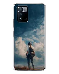 Чехол для Xiaomi POCO X3 GT с картинкой «Герой PUBG на скале»