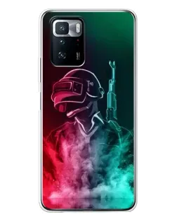 Чехол для Xiaomi POCO X3 GT с картинкой «PUBG — огненный воин»