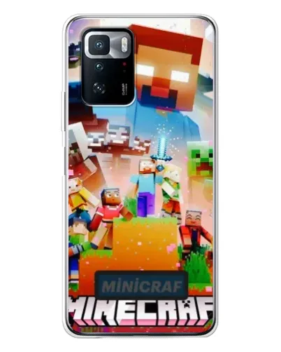 Чехол для Xiaomi POCO X3 GT с картинкой «Minecraft герои игры»