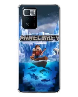 Чехол для Xiaomi POCO X3 GT с картинкой «Minecraft ледяной мир»