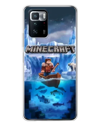 Чехол для Xiaomi POCO X3 GT с картинкой «Minecraft ледяной мир»