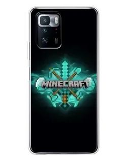 Чехол для Xiaomi POCO X3 GT с картинкой «Minecraft Diamond лого»