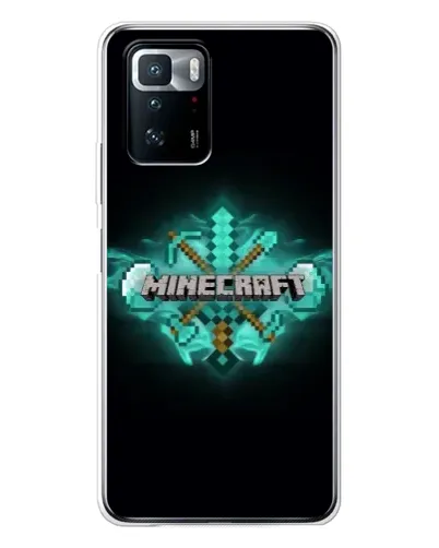Чехол для Xiaomi POCO X3 GT с картинкой «Minecraft Diamond лого»