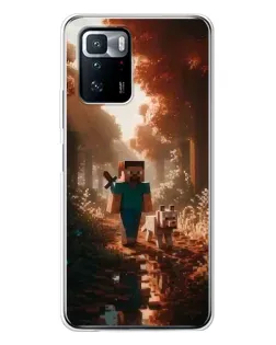 Чехол для Xiaomi POCO X3 GT с картинкой «Стив в лесу»