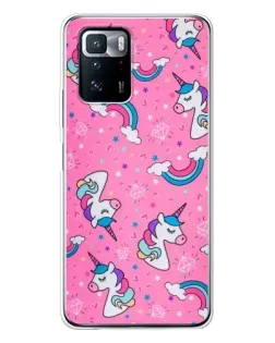 Чехол для Xiaomi POCO X3 GT с картинкой «Unicorn паттерн розовый»