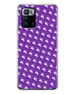 Чехол для Xiaomi POCO X3 GT с картинкой «Единороги на фиолетовом»