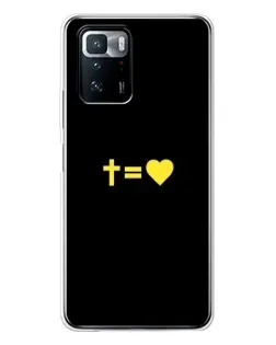 Чехол для Xiaomi POCO X3 GT с картинкой «Сердце и Крест»