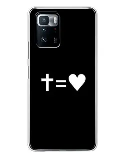 Чехол для Xiaomi POCO X3 GT с картинкой «Крест и Сердце»