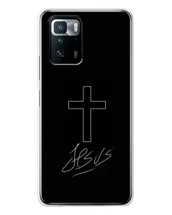 Чехол для Xiaomi POCO X3 GT с картинкой «Графический крест Jesus»