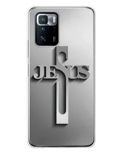 Чехол для Xiaomi POCO X3 GT с картинкой «Металлический крест Jesus»