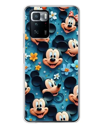 Чехол для Xiaomi POCO X3 GT с картинкой «Паттерн Микки и Минни»