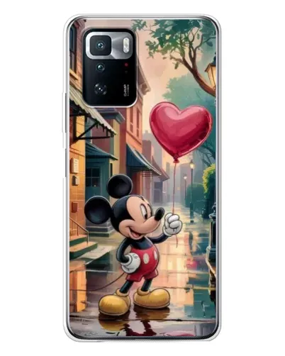 Чехол для Xiaomi POCO X3 GT с картинкой «Микки и шарик-сердце»