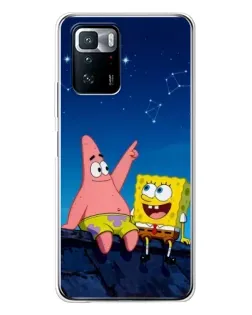 Чохол для Xiaomi POCO X3 GT з картинкою «Губка Боб та Патрік вночі»