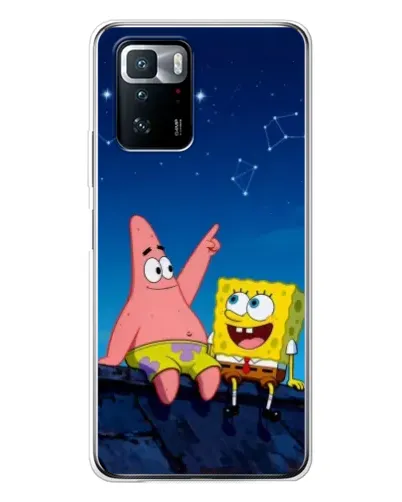 Чохол для Xiaomi POCO X3 GT з картинкою «Губка Боб та Патрік вночі»