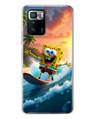 Чохол для Xiaomi POCO X3 GT з картинкою «Губка Боб серфінгіст»