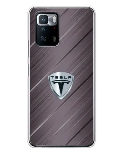 Чехол для Xiaomi POCO X3 GT с картинкой «Металлическая текстура Tesla»