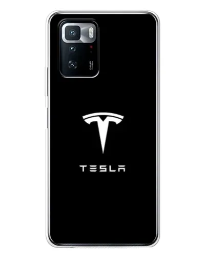Чехол для Xiaomi POCO X3 GT с картинкой «Tesla White Logo»