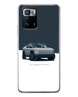 Чехол для Xiaomi POCO X3 GT с картинкой «Серебристый Cybertruck Tesla»