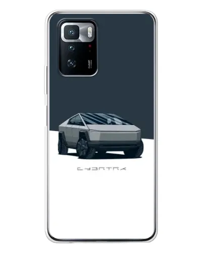 Чехол для Xiaomi POCO X3 GT с картинкой «Серебристый Cybertruck Tesla»