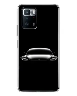 Чехол для Xiaomi POCO X3 GT с картинкой «Фары Tesla Night»