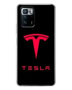 Чехол для Xiaomi POCO X3 GT с картинкой «Tesla Red Logo»