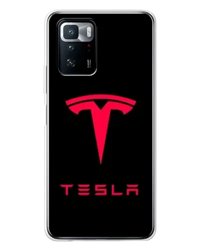 Чехол для Xiaomi POCO X3 GT с картинкой «Tesla Red Logo»