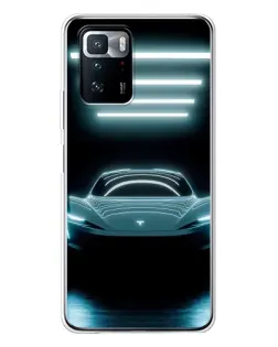 Чехол для Xiaomi POCO X3 GT с картинкой «Tesla в неоне»