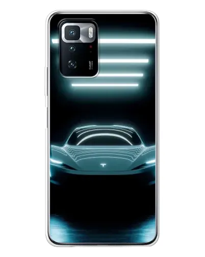 Чехол для Xiaomi POCO X3 GT с картинкой «Tesla в неоне»