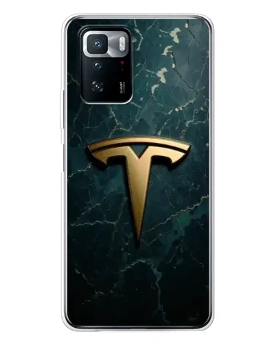 Чехол для Xiaomi POCO X3 GT с картинкой «Мраморная Tesla Gold»