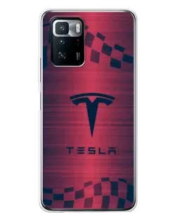 Чехол для Xiaomi POCO X3 GT с картинкой «Тесла красный карбон»