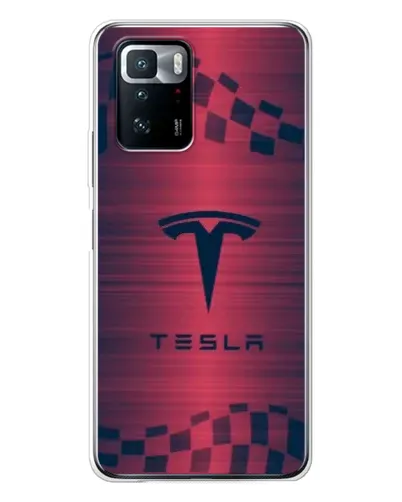 Чехол для Xiaomi POCO X3 GT с картинкой «Тесла красный карбон»