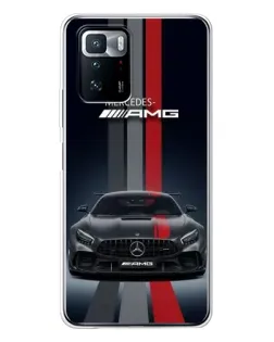Чехол для Xiaomi POCO X3 GT с картинкой «Mercedes — белый карбон»