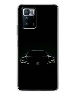 Чехол для Xiaomi POCO X3 GT с картинкой «Mercedes — силуэт авто»