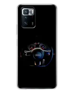 Чехол для Xiaomi POCO X3 GT с картинкой «Салон Audi — руль»