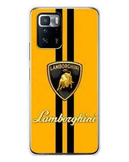 Чехол для Xiaomi POCO X3 GT с картинкой «Lamborghini Stripe желтый»