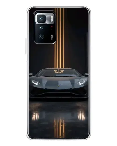 Чехол для Xiaomi POCO X3 GT с картинкой «Lamborghini золотые линии»