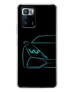Чохол для Xiaomi POCO X3 GT з картинкою «Блакитний силует Lamborghini» Чохол для Xiaomi POCO X3 GT з картинкою «Блакитний силует Lamborghini»