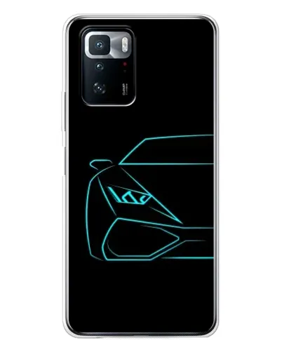 Чехол для Xiaomi POCO X3 GT с картинкой «Голубой силуэт Lamborghini»