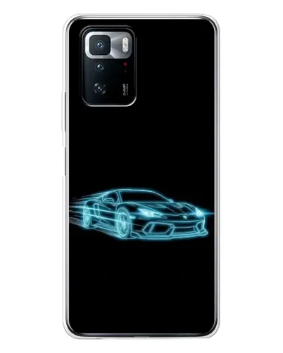 Чехол для Xiaomi POCO X3 GT с картинкой «Неоновый контур Lamborghini»