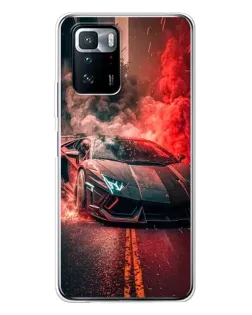 Чохол для Xiaomi POCO X3 GT з картинкою «Lamborghini червоний дим» Чохол для Xiaomi POCO X3 GT з картинкою «Lamborghini червоний дим»