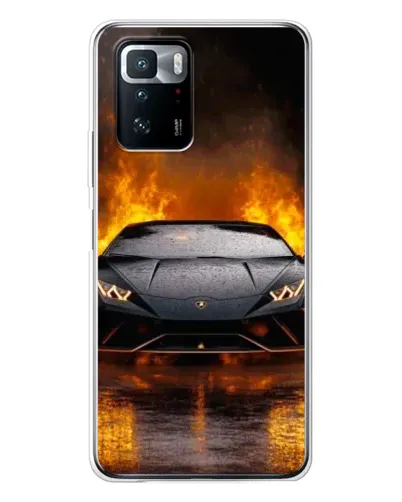 Чехол для Xiaomi POCO X3 GT с картинкой «Lamborghini в огне»
