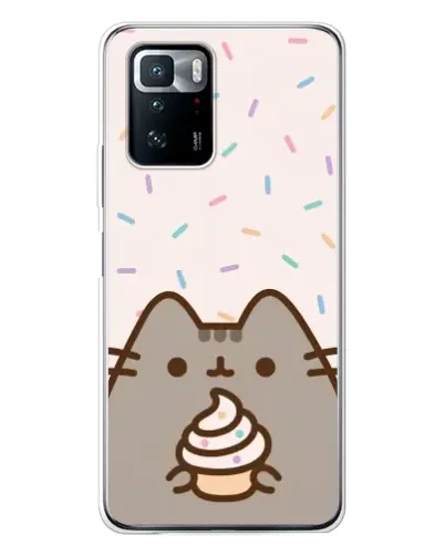 Чехол для Xiaomi POCO X3 GT с картинкой «Пушин с кексом»