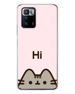 Чехол для Xiaomi POCO X3 GT с картинкой «Пушин говорит Hi»