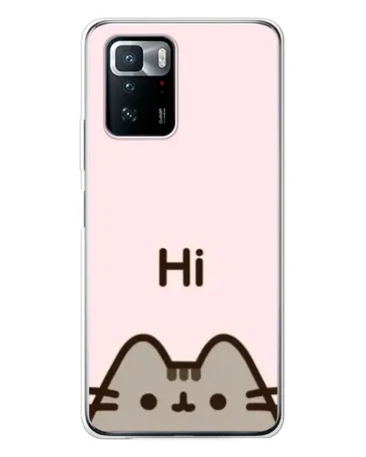 Чехол для Xiaomi POCO X3 GT с картинкой «Пушин говорит Hi»