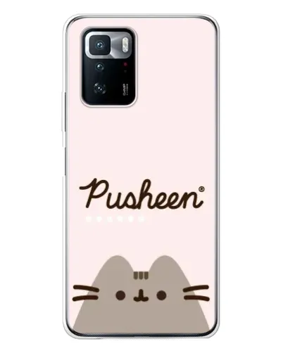 Чехол для Xiaomi POCO X3 GT с картинкой «Pusheen логотип»