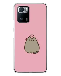 Чехол для Xiaomi POCO X3 GT с картинкой «Pusheen сердце»
