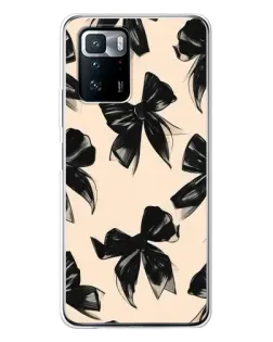 Чехол для Xiaomi POCO X3 GT с картинкой «Паттерн черные банты»