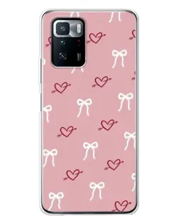 Чехол для Xiaomi POCO X3 GT с картинкой «Сердца и банты»