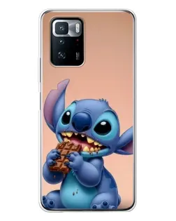 Чехол для Xiaomi POCO X3 GT с картинкой «Стич ест шоколад»