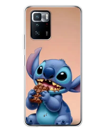 Чехол для Xiaomi POCO X3 GT с картинкой «Стич ест шоколад»